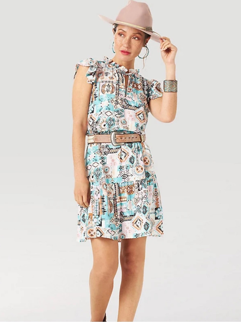WRANGLER RETRO Western Print Mini Dress